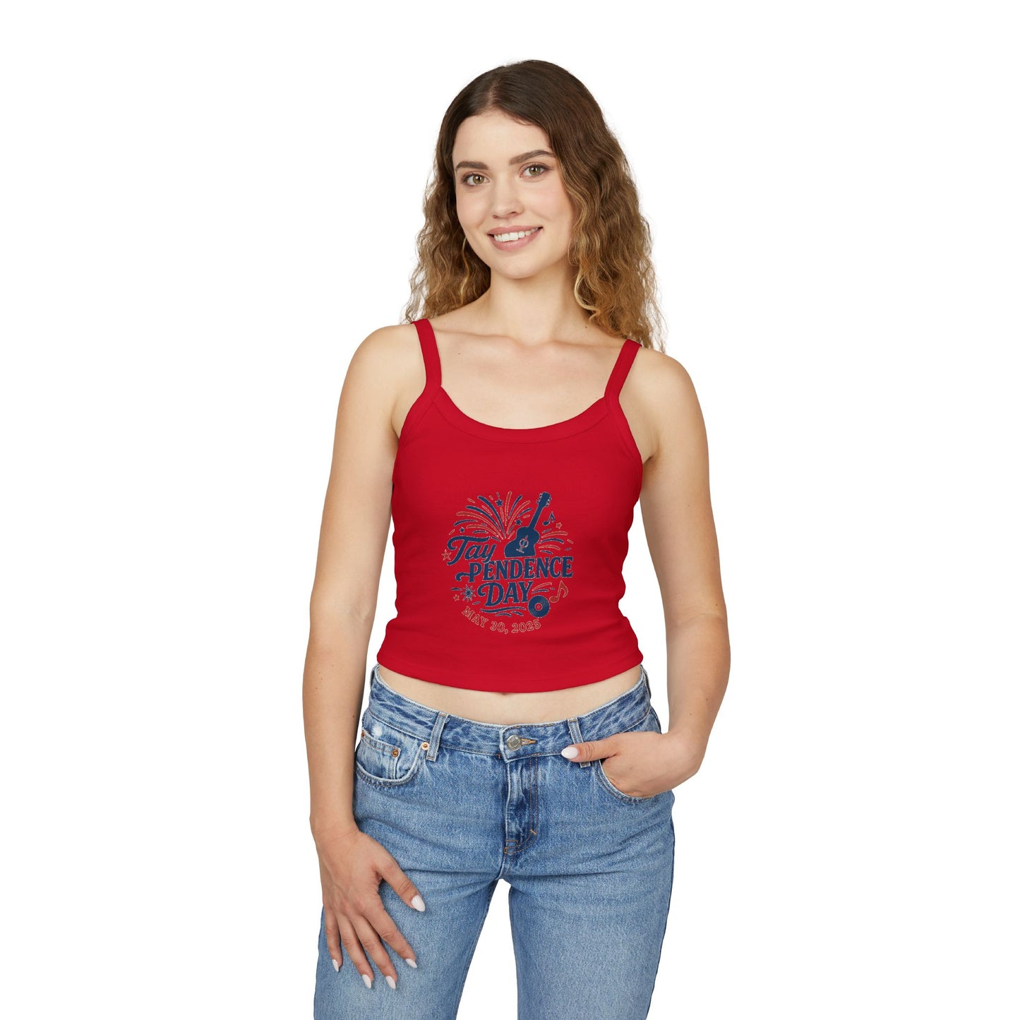 Taypendence Day Celebration Women's Spaghetti Strap Tank Top | Swiftie Gift, Swiftie Independence Day