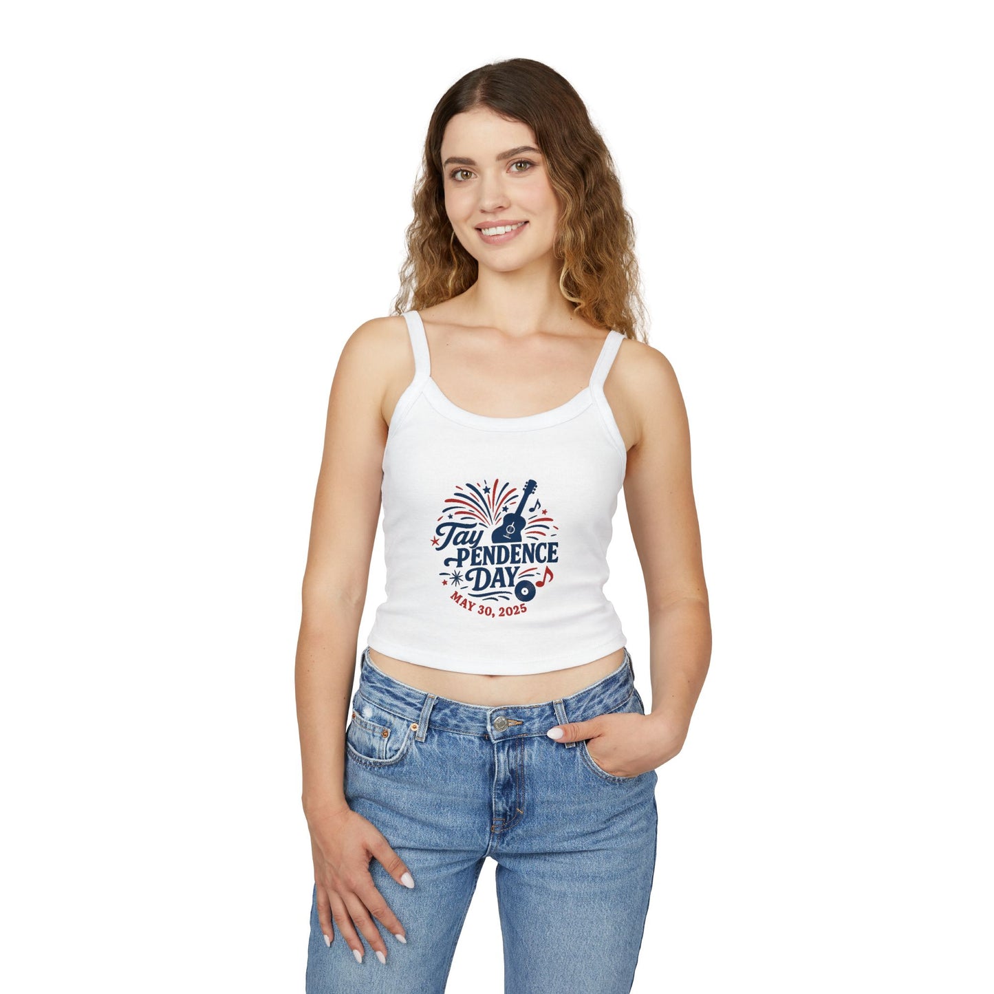 Taypendence Day Celebration Women's Spaghetti Strap Tank Top | Swiftie Gift, Swiftie Independence Day
