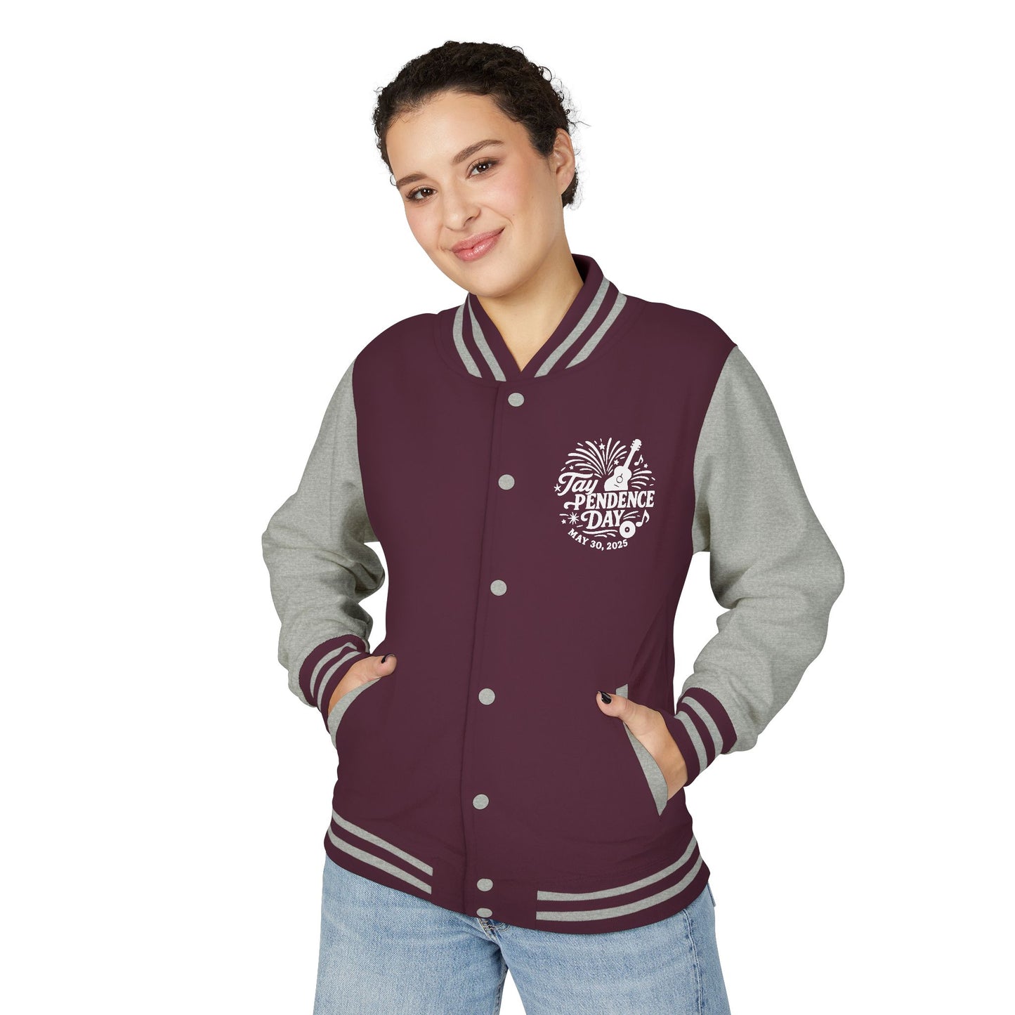 Taypendence Day Celebration Retro Unisex Letterman Jacket, Casual College Style, Perfect for Swiftie Gift, Swiftie Independence Day