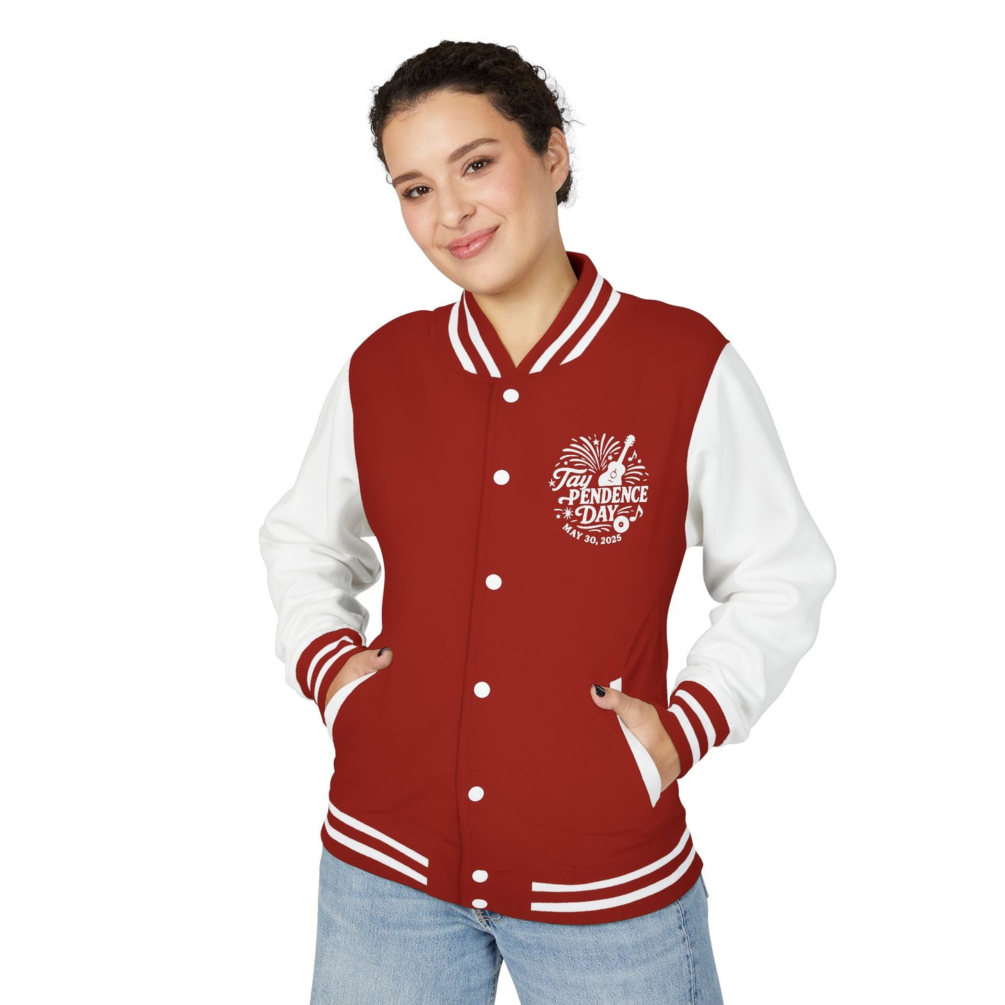 Taypendence Day Celebration Retro Unisex Letterman Jacket, Casual College Style, Perfect for Swiftie Gift, Swiftie Independence Day