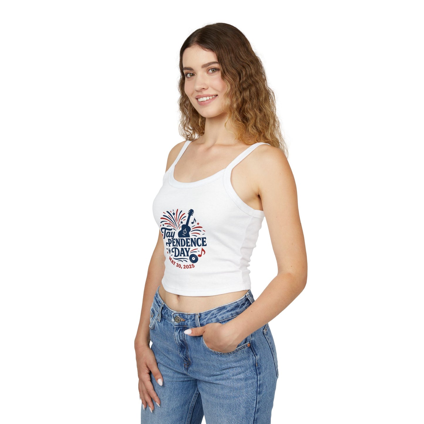 Taypendence Day Celebration Women's Spaghetti Strap Tank Top | Swiftie Gift, Swiftie Independence Day