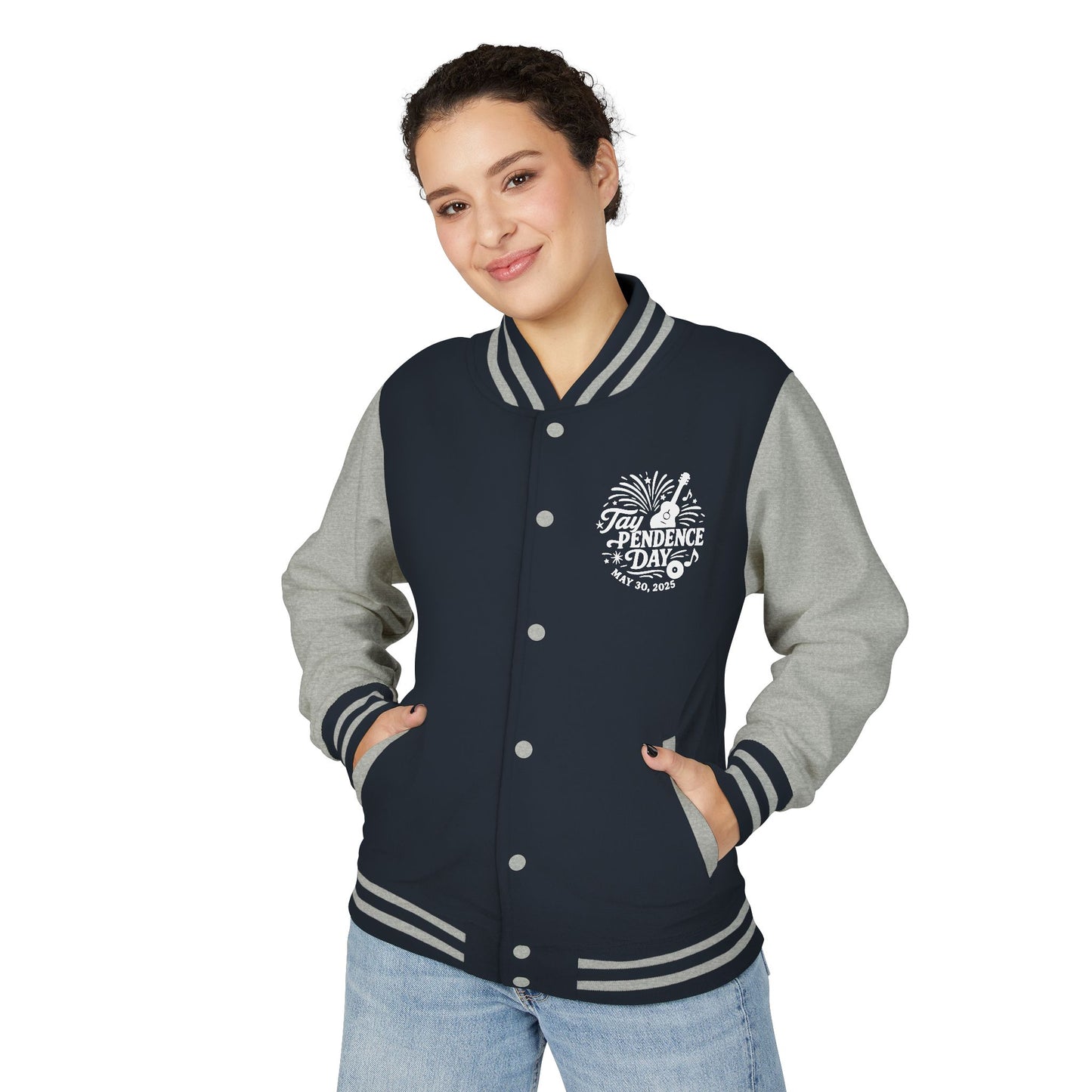 Taypendence Day Celebration Retro Unisex Letterman Jacket, Casual College Style, Perfect for Swiftie Gift, Swiftie Independence Day