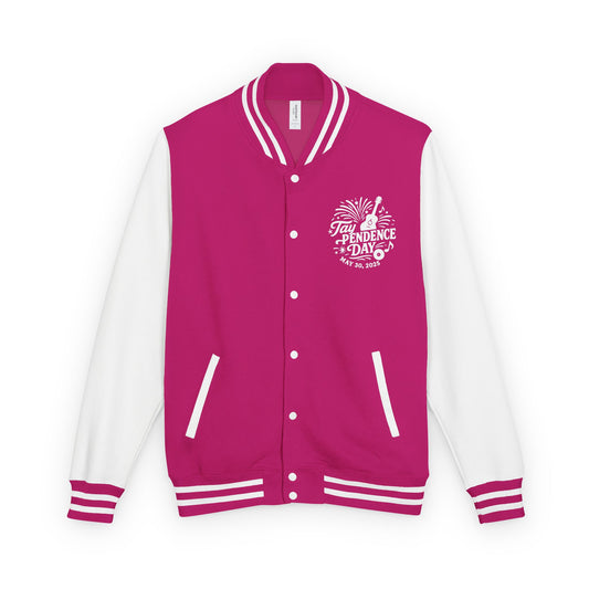 Taypendence Day Celebration Retro Unisex Letterman Jacket, Casual College Style, Perfect for Swiftie Gift, Swiftie Independence Day