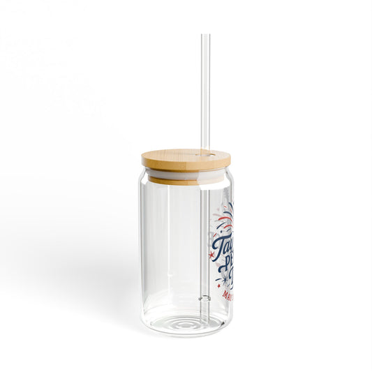 Taypendence Day Celebration Sipper Glass - 16oz Jar with Bamboo Lid for Swiftie Gift, Swiftie Independence Day