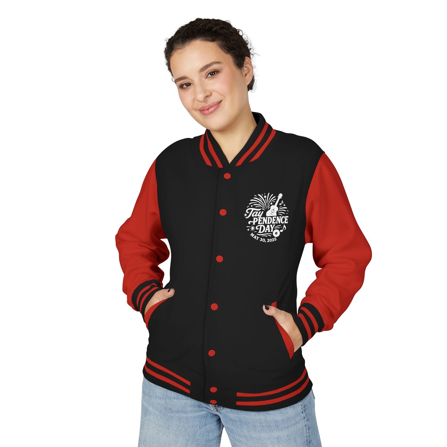 Taypendence Day Celebration Retro Unisex Letterman Jacket, Casual College Style, Perfect for Swiftie Gift, Swiftie Independence Day