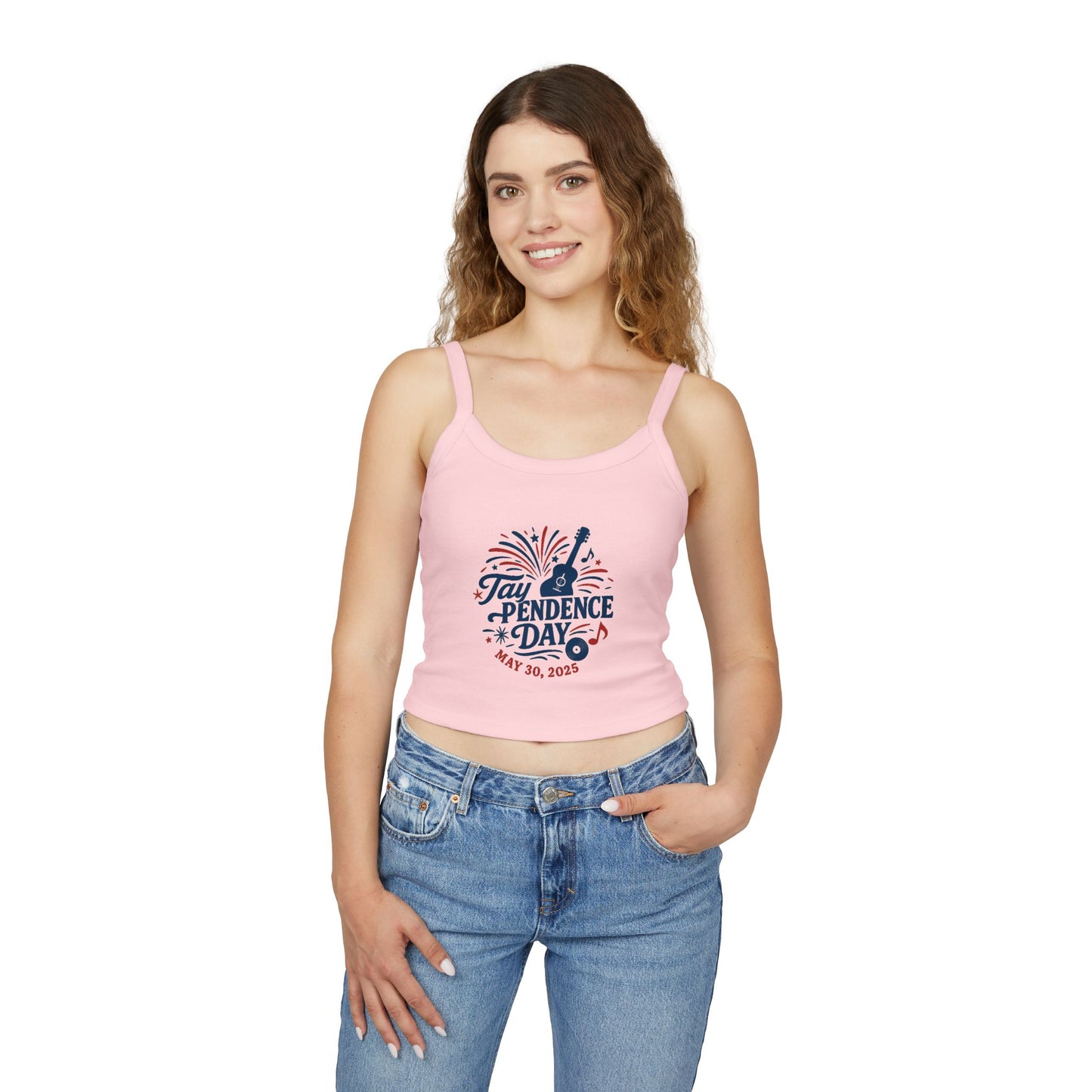 Taypendence Day Celebration Women's Spaghetti Strap Tank Top | Swiftie Gift, Swiftie Independence Day