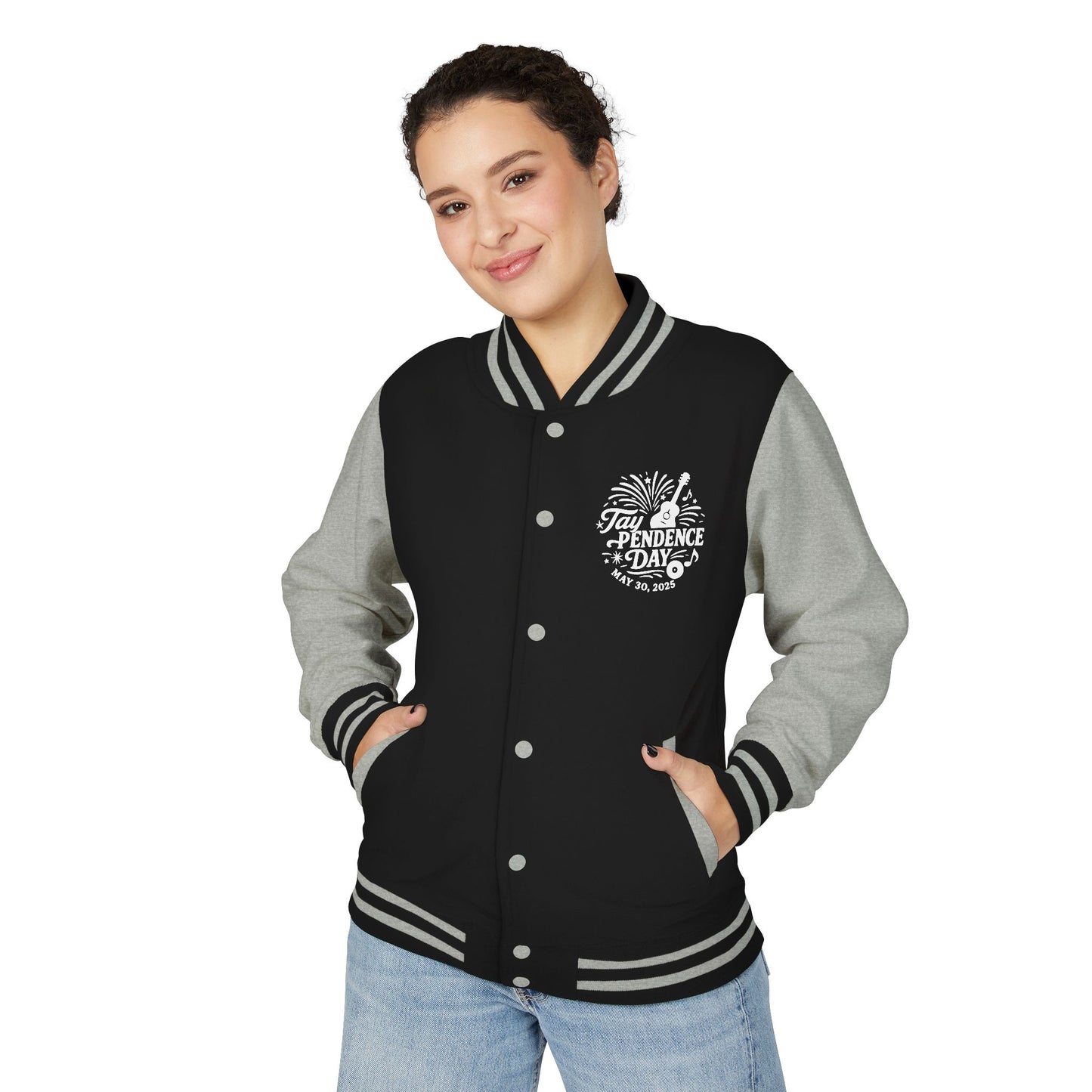 Taypendence Day Celebration Retro Unisex Letterman Jacket, Casual College Style, Perfect for Swiftie Gift, Swiftie Independence Day