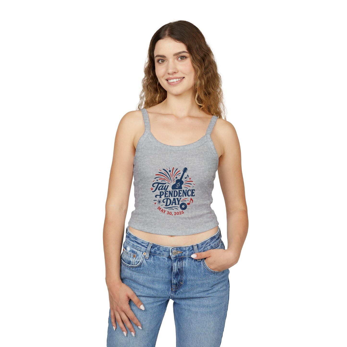 Taypendence Day Celebration Women's Spaghetti Strap Tank Top | Swiftie Gift, Swiftie Independence Day