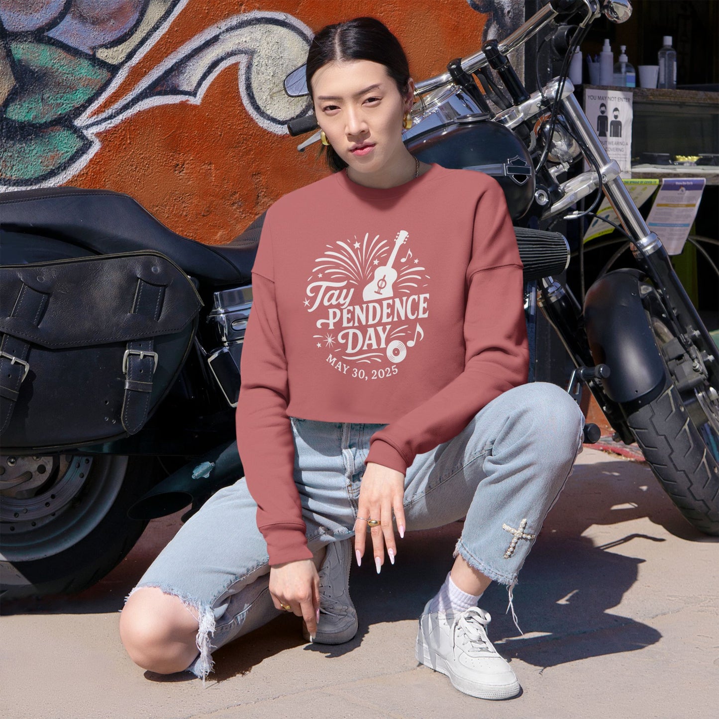 Taypendence Day Celebration Women's Cropped Sweatshirt, Casual Gift, for Swiftie Gift, Swiftie Independence Day