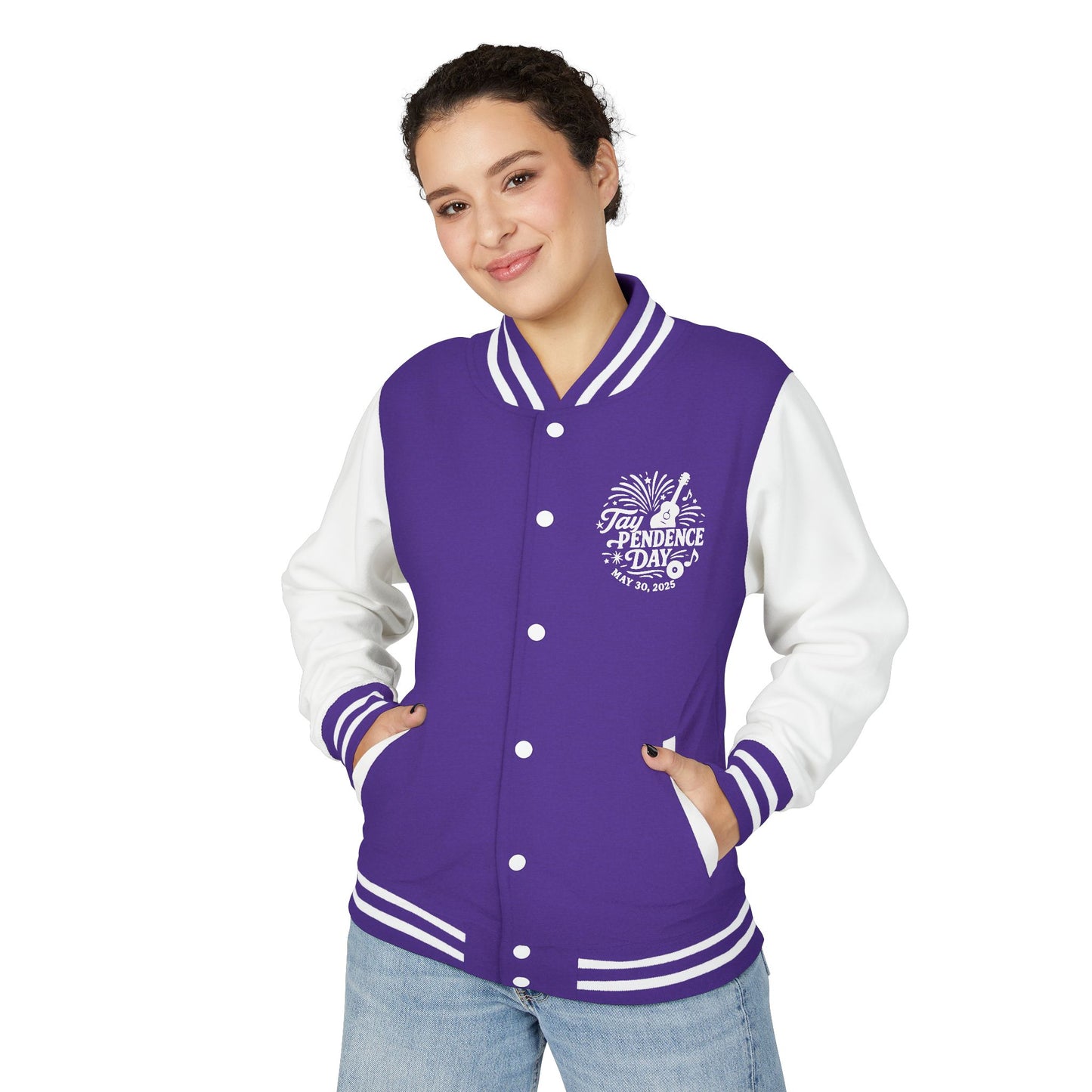 Taypendence Day Celebration Retro Unisex Letterman Jacket, Casual College Style, Perfect for Swiftie Gift, Swiftie Independence Day