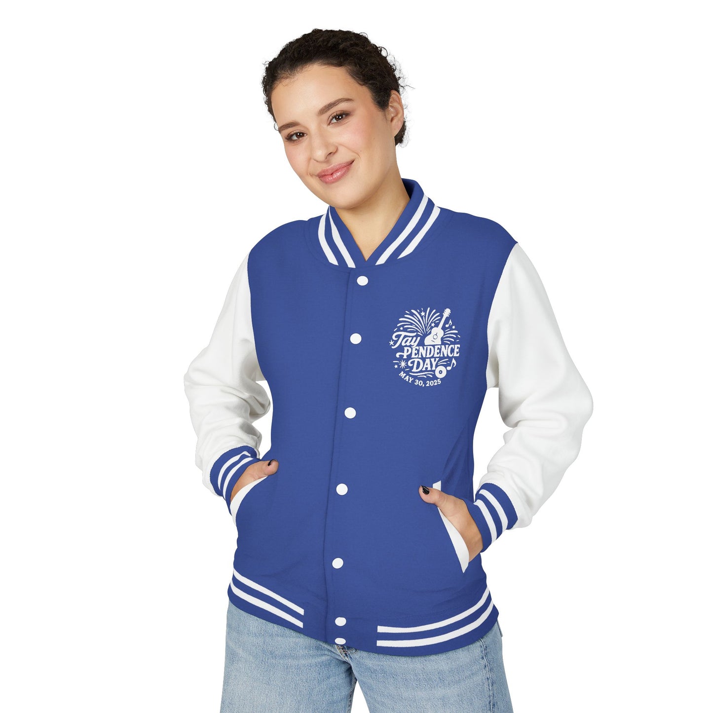 Taypendence Day Celebration Retro Unisex Letterman Jacket, Casual College Style, Perfect for Swiftie Gift, Swiftie Independence Day