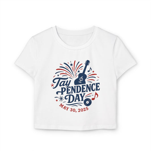 Taypendence Day Celebration Baby Tee, Women's Top for Swiftie Gift, Swiftie Independence Day